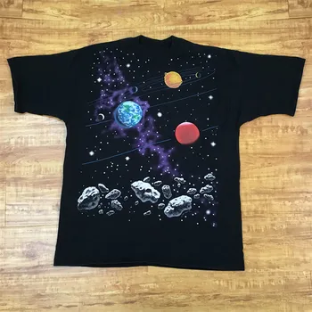 

Kanye SPACE SYSTEM Tee Astroworld T shirt Men Women 1:1 High Quality Travis Scott T-shirt