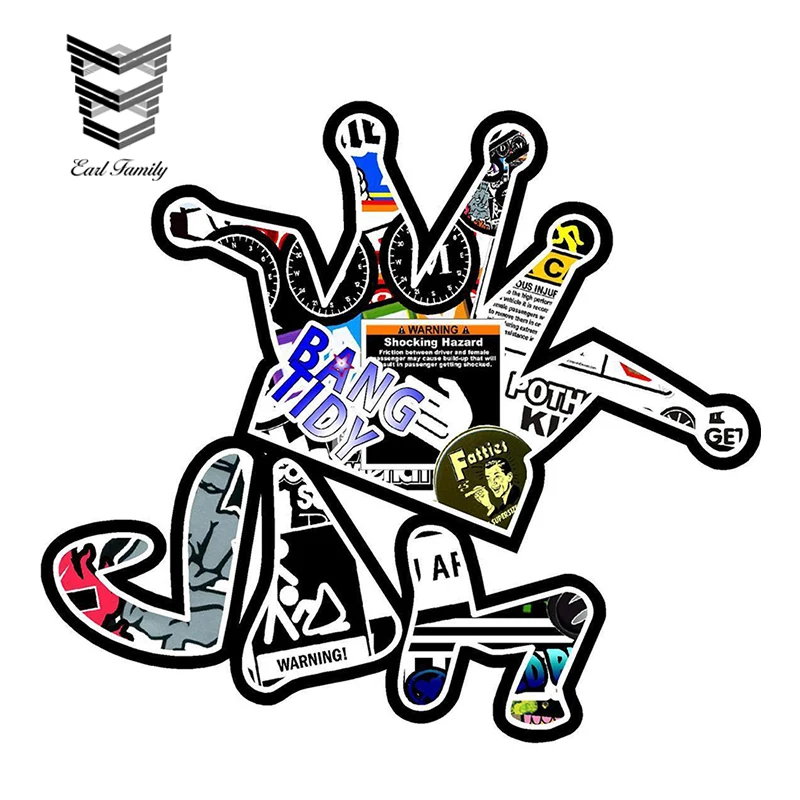 

EARLFAMILY 13cm X 11.6cm BANG TIDY Stickers JDM Style Funny Die Cutting Decal Auto Motor Decor Sticker Bomb Car Stickers