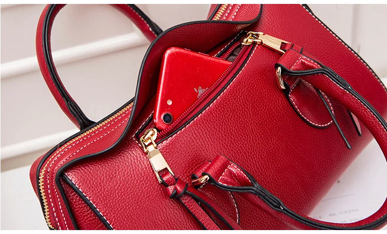 Women Pebbled Genuine Leather Handbag Women's Fashion Boston Shoulder bag Female Solid Tote Cowhide Crossbody Top-Handle Satchel (13)