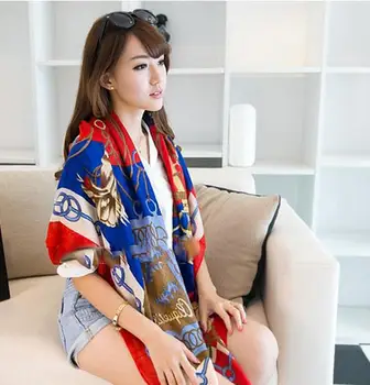 

Spring new Korean long chain sword large square scarfSpring new Korean long chain sword large square scarf 91116
