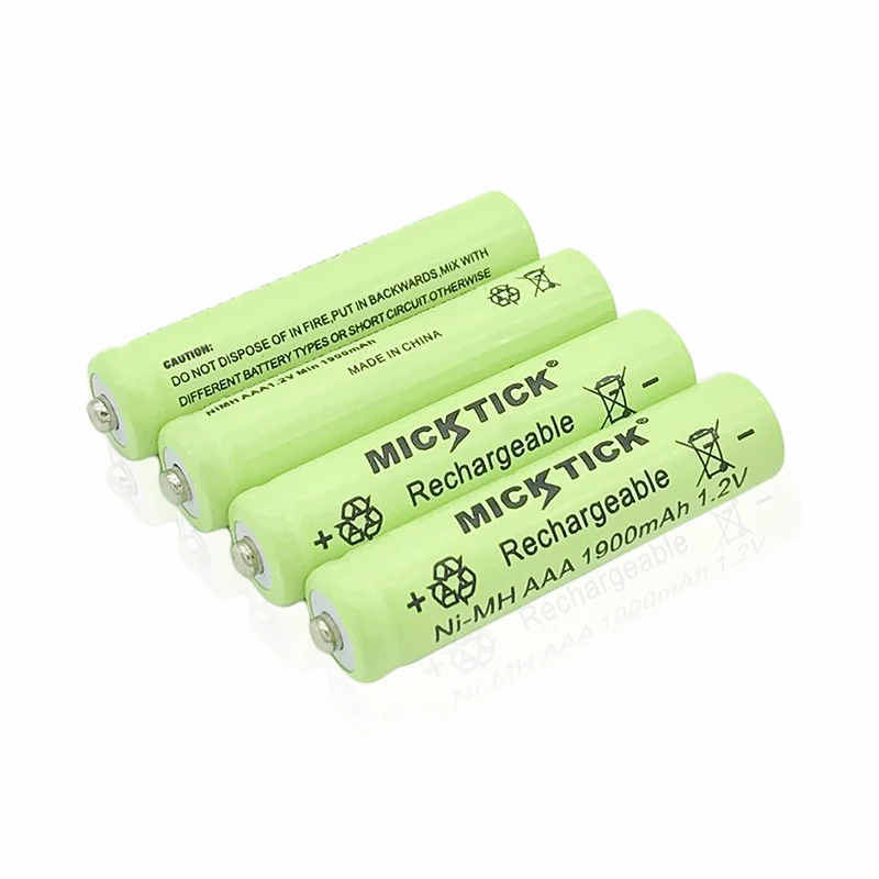 4Pcs 4X 1.2V AAA aaa 3A 7 NI MH Battery MICKTICK 1900mAh Rechargeable batteries batteria