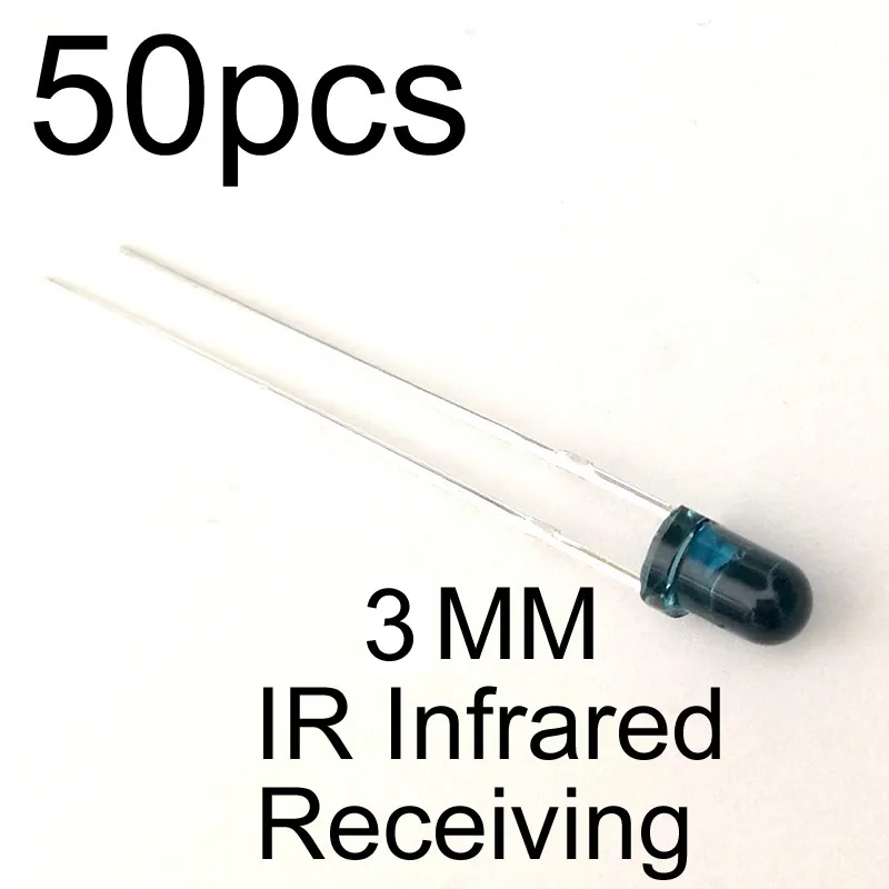 MCIGICM 50 пар светодиодный 3 мм 940nm ИК инфракрасный излучающий и приемный диод Круглый трубчатый светильник 5 мм 940nm - Цвет: 3MM Receiving(50PCS)