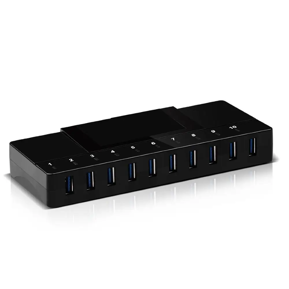 

Leadzoe Powered Multiport USB Hub,10-Port USB 3.0 HUB Data Transfer, 2 Port USB Quick Charging with 12V5A Power Adapter