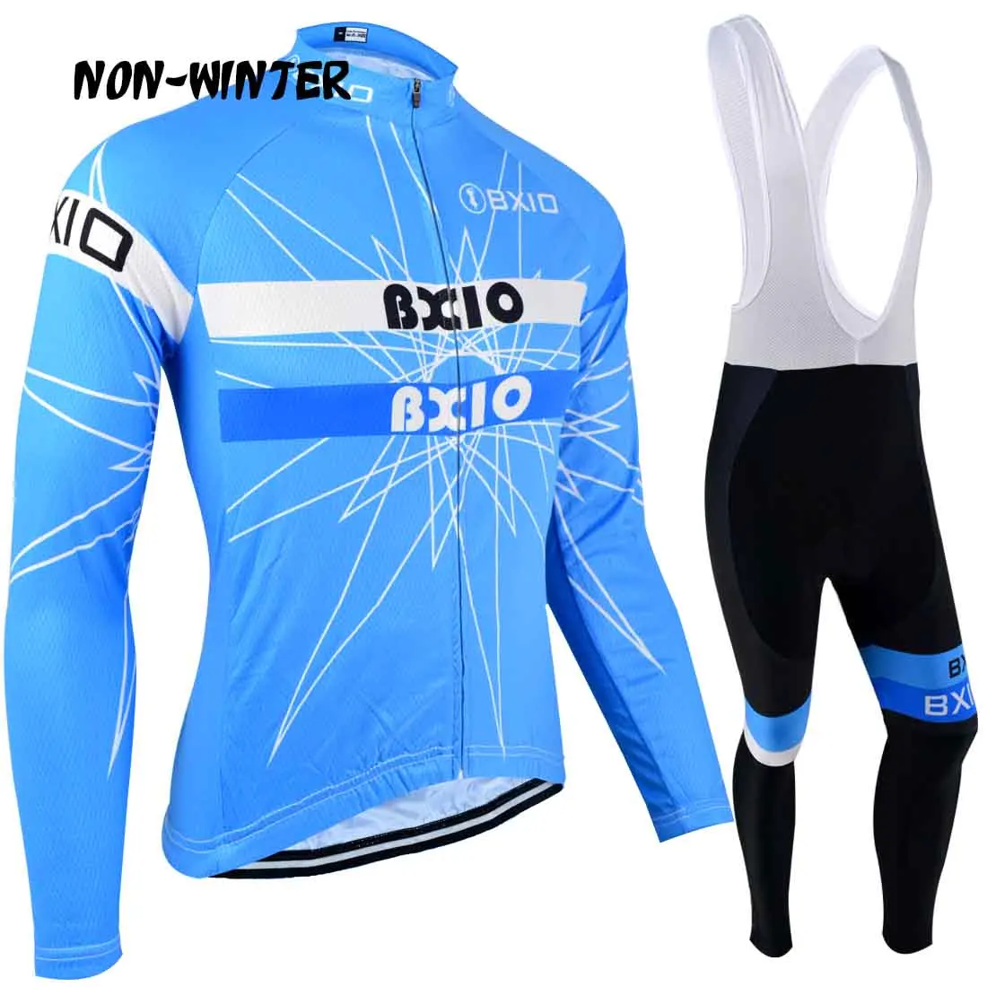 BXIO/осенняя одежда для велоспорта с длинными рукавами, Джерси для велоспорта синего цвета, профессиональная велосипедная трикотажная одежда, зимняя теплая велосипедная одежда, спортивная одежда на открытом воздухе 113 - Цвет: non winter
