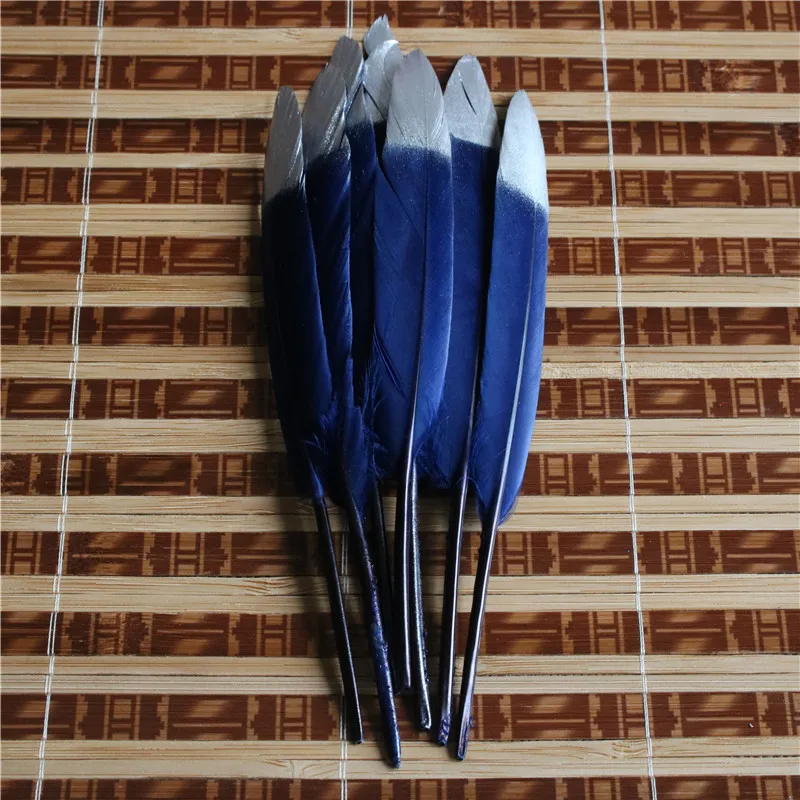 Navy silver Лидер продаж! 20 Красивые утиные перья и Diy гусиное перо аксессуары для шитья - Color: Navy silver