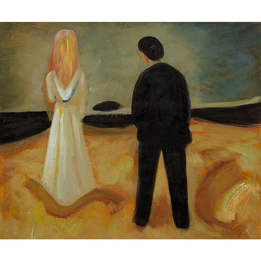 Lukisan Abstrak Modern Art Canvas Reproduksi Edvard Munch Dua