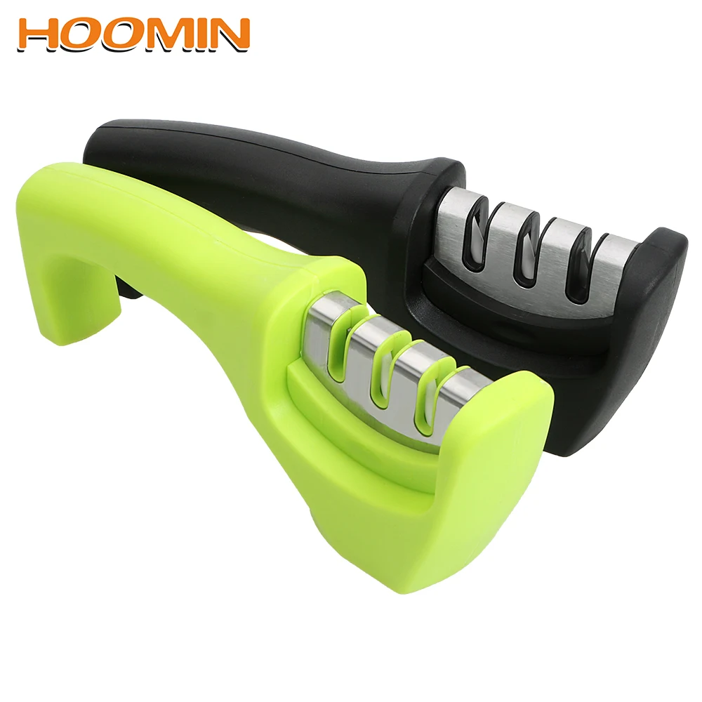

HOOMIN Knife Sharpener Knives Grinder Gadgets For Sharpening Kitchen Tools Three Stage Grindstone