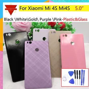 

5.0"Battery cover For Xiaomi Mi 4C Mi4C Rear Back Cover Door Housing Case Chassis shell For Plastic or Glass Material to choose