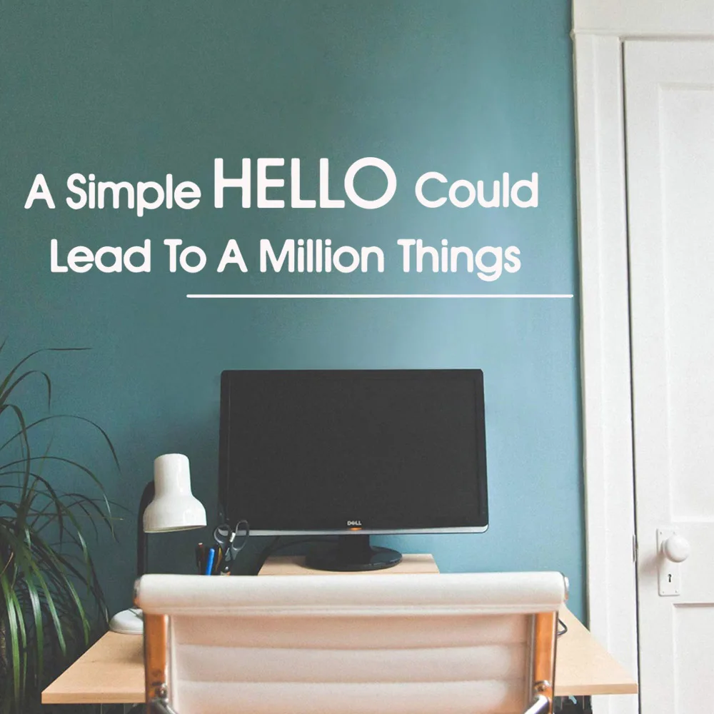 

Modern hello Wall Sticker Pvc Removable For Baby Kids Rooms Decor Background Wall Art Decal