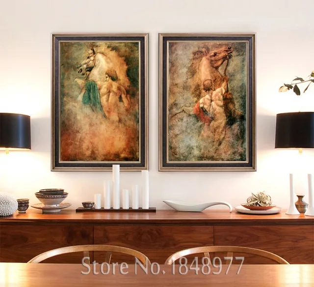 Us 14 65 2 Panel Abstraktes Olgemalde Mann Reitpferd Wandkunst Dekoration Malerei Wohnkultur Moderne Wandbild Fur Wohnzimmer In 2 Panel Abstraktes