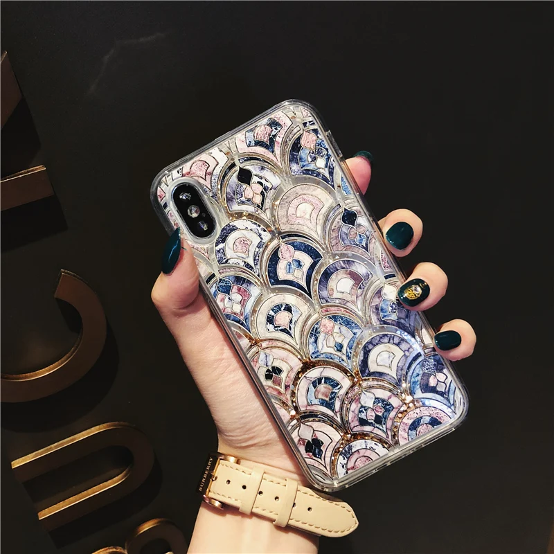 Роскошный абстрактный Тотем зыбучий песок чехол для iphone 11 pro X XS Max XR динамический