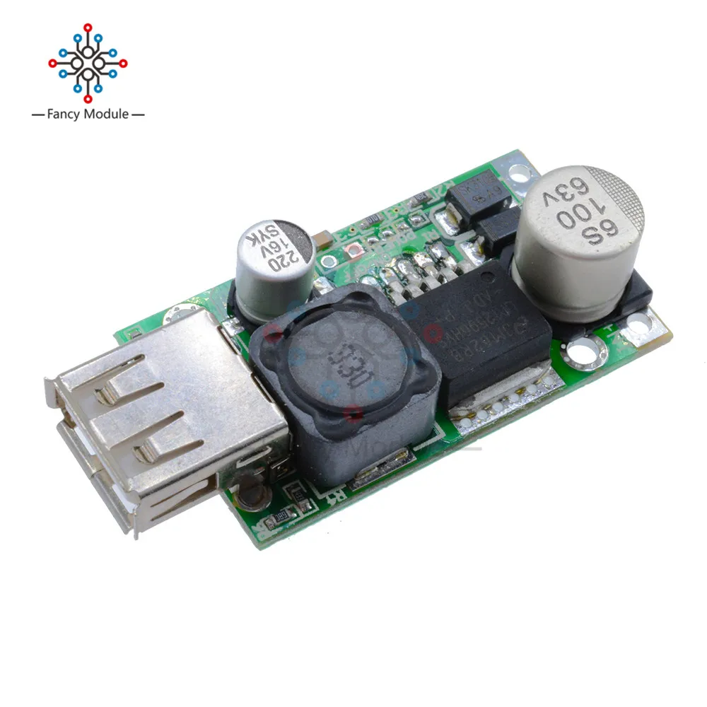 

LM2596HV DC-DC Step Down Buck 5V Converter Module 9V 12V 24V 36V 48V to 5V 3A USB Charger