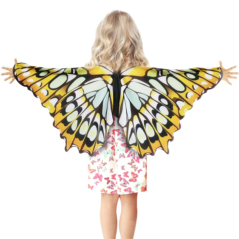 3-9 Y.O Special Favorite Butterfly Wing Mask Costume Child Party School Play Butterfly Baby Shower Beach Play Sunscreen Suit 