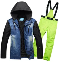 Ветрозащитный мужской лыжный костюм, зимняя ветровка для катания на коньках, дышащая лыжная куртка+ штаны, 14 цветов