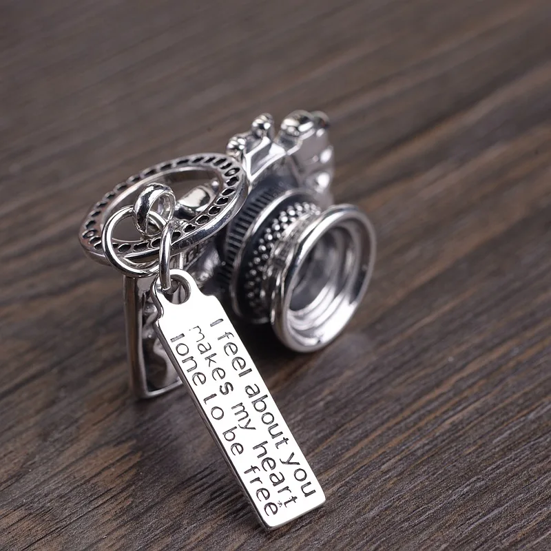 

S925 Silver Men's Hipsters Wild Replica Camera Pendant Sterling Silver Accessories D333