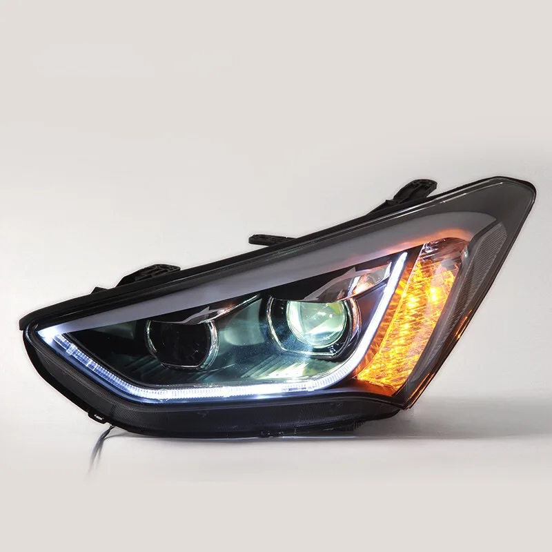 Головная лампа для Hyundai Santafe IX45 2013 2014 2015 2016 2017 Светодиодная лента фара Angel eye|Фара