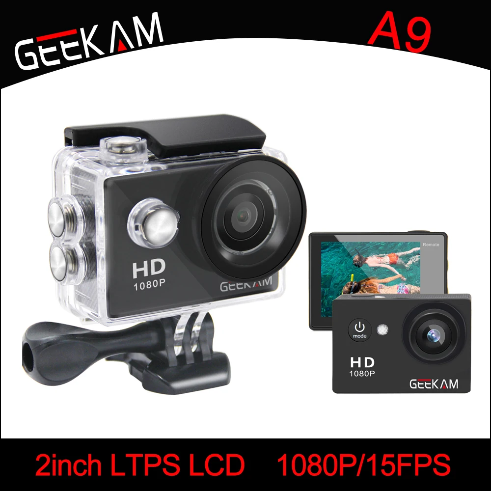 GEEKAM A9 Action Camera 1080P 120D Full HD 2'' Waterproof Outdoor Mini