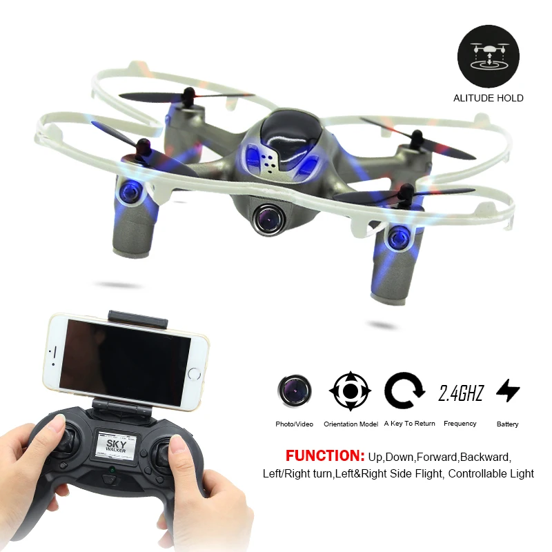 Mini Quadcopters RC Helicopter Wifi Camera Drone Light Remote Control