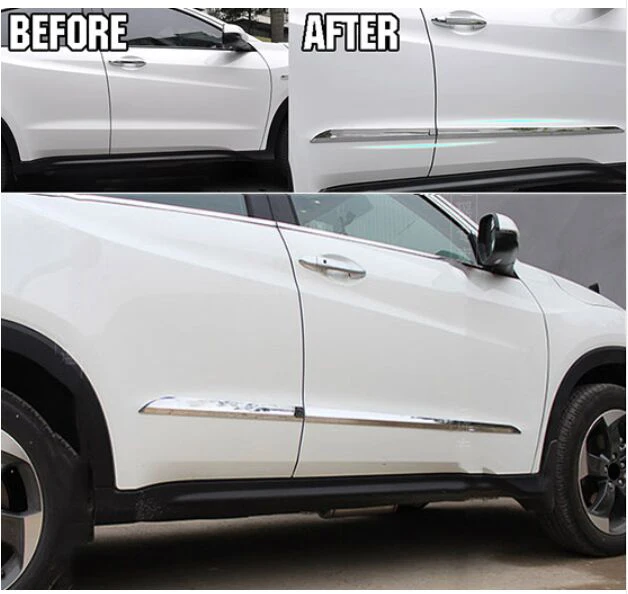 

FIT FOR HONDA HRV HR-V 2014 2015 2016 CHROME DOOR SIDE LINING MOLDING BODY TRIM COVER PROTECTOR STYLING 4PCS