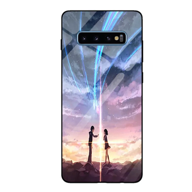 Для samsung galaxy S10 случае G9730 звездное небо закаленное Стекло+ края из ТПУ тонкий твердый переплет для samsung S10 SM-G9730 случаях