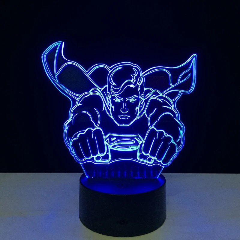 Flying Ironman LED Table Lamp 3D Optical Illusion Night Light