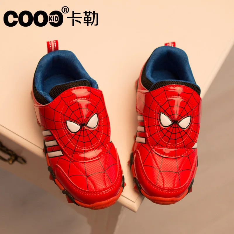 J.G Chen/детская обувь, новинка 2019 года, Осенняя обувь с человеком-пауком, светящиеся модные спортивные кроссовки для детей, детская обувь для
