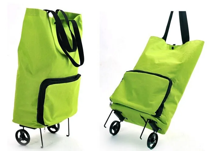 Складное колесо для торговой тележки легкая складная сумка Traval Cart багаж зеленый