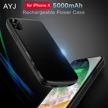 AYJ 3000 m& 5000 mAh Емкость полный защитный перезаряжаемый запасной аккумулятор крышка для iPhone X золотой черный красный цвет