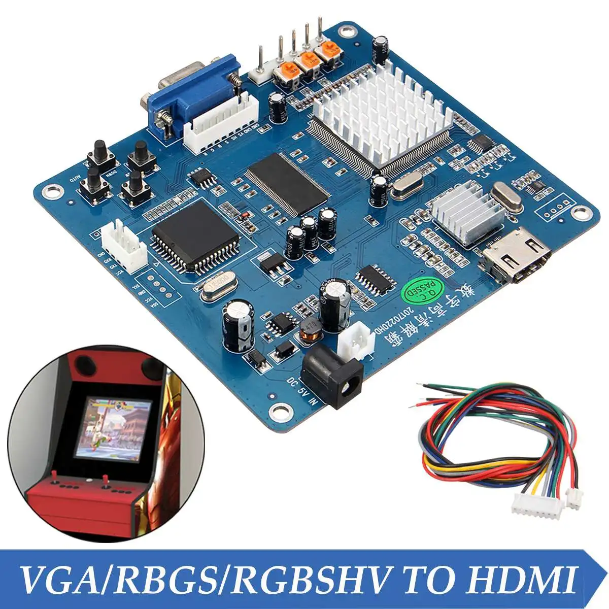 Arcade Game Video Output Converter Board VGA/RGB/CGA/EGA/YUV TO HDMI HD