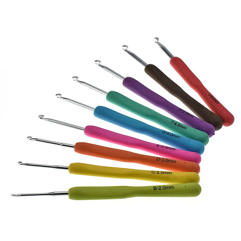 

9 Pcs 2.5-6.0mm Mix Crochet Hooks Knitting Needles DIY Craft Tools Sewing Tools 9cm Crochet Hooks Plastic + aluminum