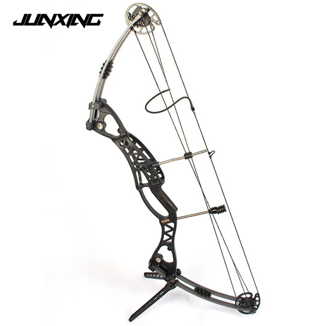  US $189.23 Hunting Archery 60lbs Compound Black Blue Aluminum Alloy Slingshot with Peep Sigh