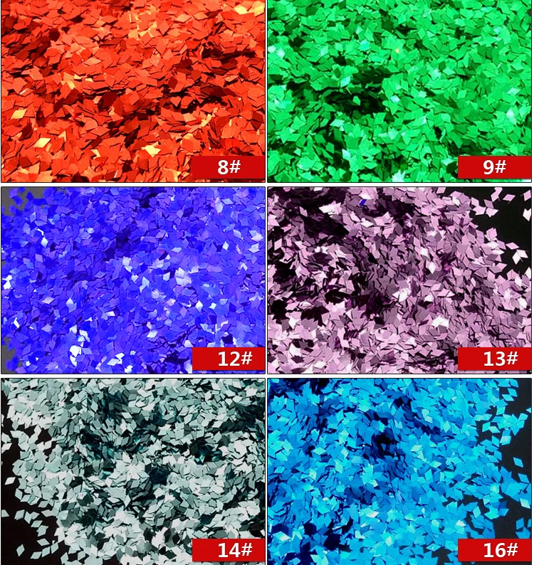 21 цвет дизайн ногтей Алмазная ромбовидная Блестящая Серебристая Красная Зеленая блестящая пудра акриловые украшения инструменты 4 г/пакет