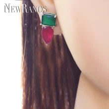 Винтажные серьги-гвоздики, покрытые белым камнем, массивные ювелирные изделия для женщин, вечерние ювелирные изделия, подарок для женщин EWX006482