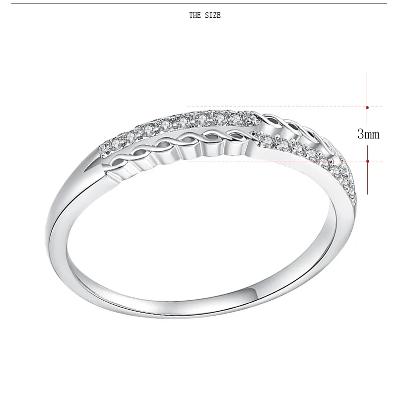 CACANA Silver Plated Rings For Women Bijou Cubic Zirconia Copper Hook Wedding Anillos Bijouterie Jewelry