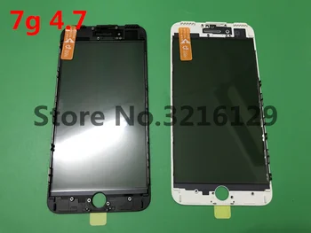 

50pcs Cold Press Replacement LCD Front Touch Screen Glass Outer Lens with frame OCA+Polarized film for iphone 7 7g 4.7inch