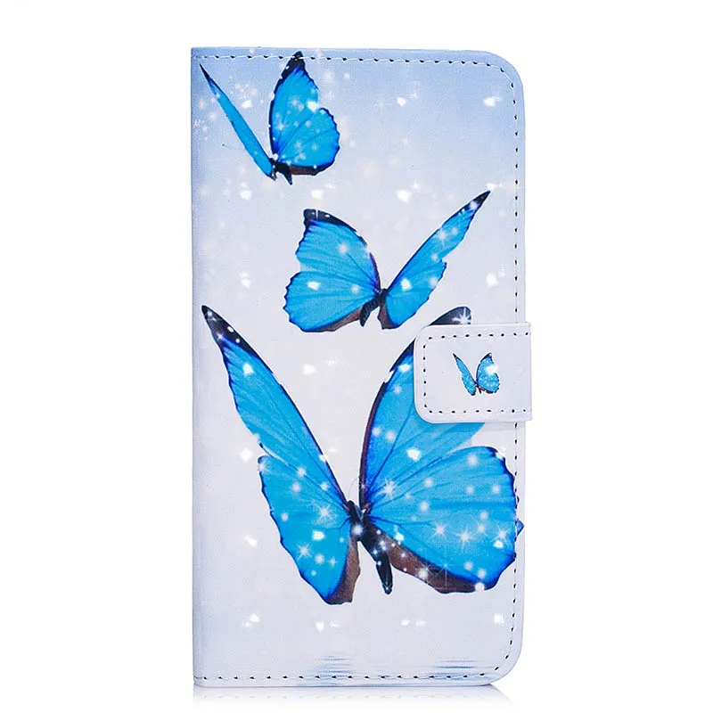 Роскошный кожаный чехол-книжка для iPhone XS Max Xr XS 8 7 6 6s Plus 5 5S SE чехол для телефона для Xiaomi Redmi Note 6 Pro Чехол C38 - Цвет: Blue Butterfly