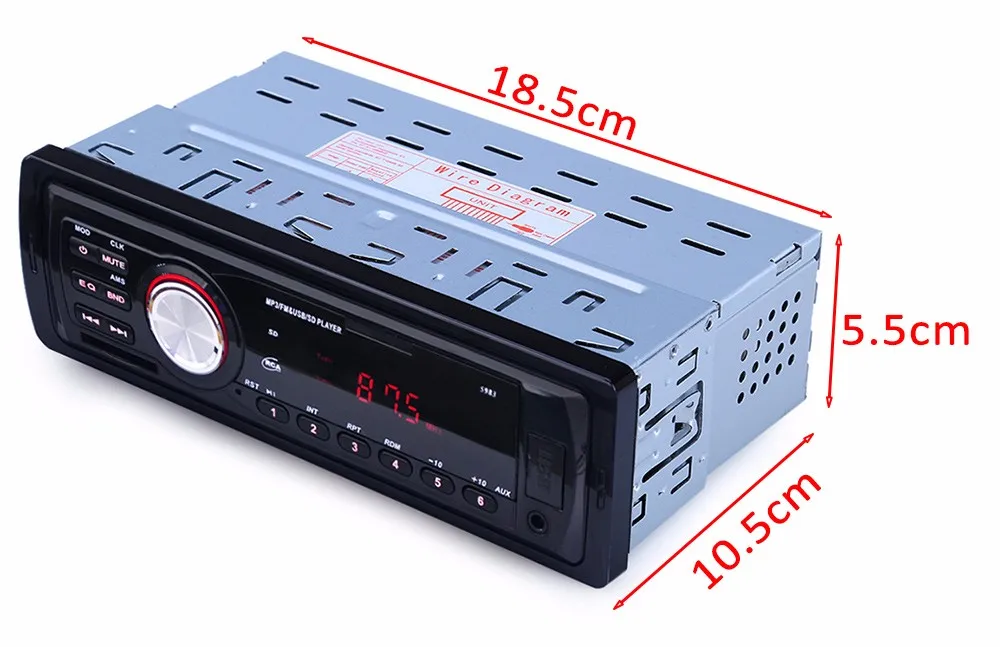 5983 12V Car Radio MP3 WMA music player Audio Stereo one Din FM Radios