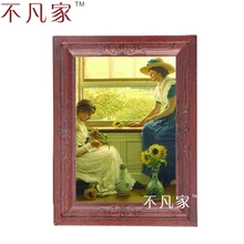 Кукольный домик 1:12 Масштаб миниатюрный Классические Красивые две девочки масло домой Аксессуары живопись Рамки E-17