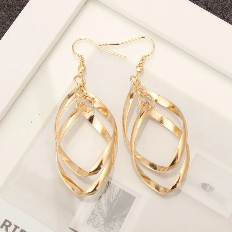 

New style earrings fashion high quality double twist samples for girls jewelry earrings women wholesale and retail gifts