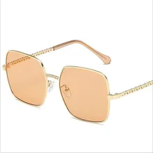 Sopetty, Женская оправа из сплава, цепочка для очков, люксовый бренд, большие квадратные очки, золотые прозрачные очки для мужчин S8900