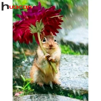 

Huacan 5d Animal Diamond Painting Squirrel Diamond Embroidery Rhinestone Picture Cross Stitch Craft Kit