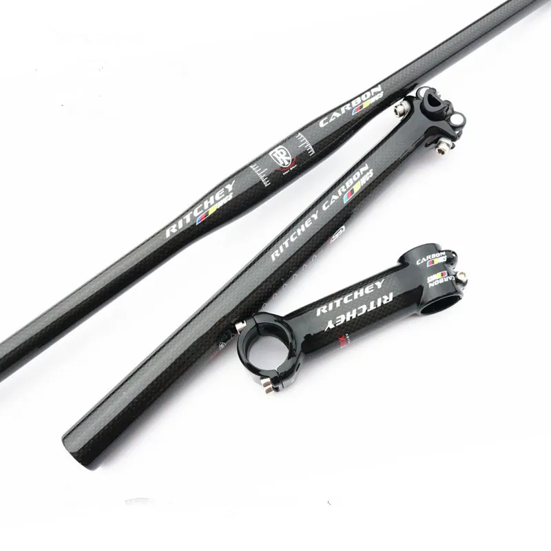 

new 3K Carbon Bicycle Handlebar SET MTB Bike Rise/Flat Handlebar &Stem &carbon Seatpost Cycling Mountain road bike Parts XXX