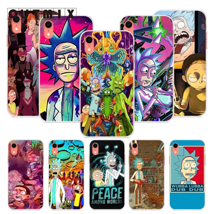 

OUTMIX rick and morty Funny Unique Mobile phone shell For iPhone 5S 5 6 6plus 7 7plus 8 8plus XS max XR X 6splus phone shell