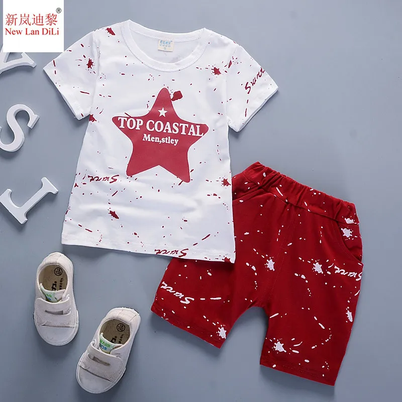 

High Quality Boys Clothing Set Short T-shirt Pants New Boys Clothes Kids Cotton Comfortable Cartoon Summer Children Clothing