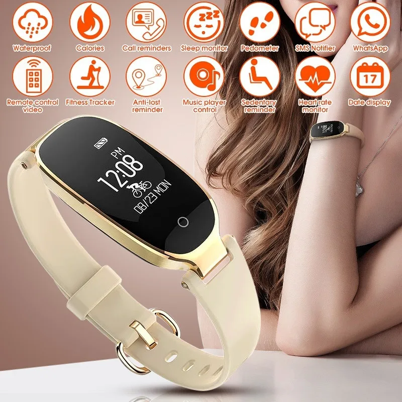 S3 S4 Bluetooth водонепроницаемые женские Смарт-часы Модные женские монитор сердечного ритма фитнес-трекер S3 часы для Android IOS X