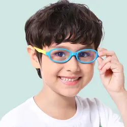 AORON детские Нескользящие синий блокирование очки кадр ребенок Компьютерные очки для мальчиков и девочек Гибкая силиконовая очки рецепт