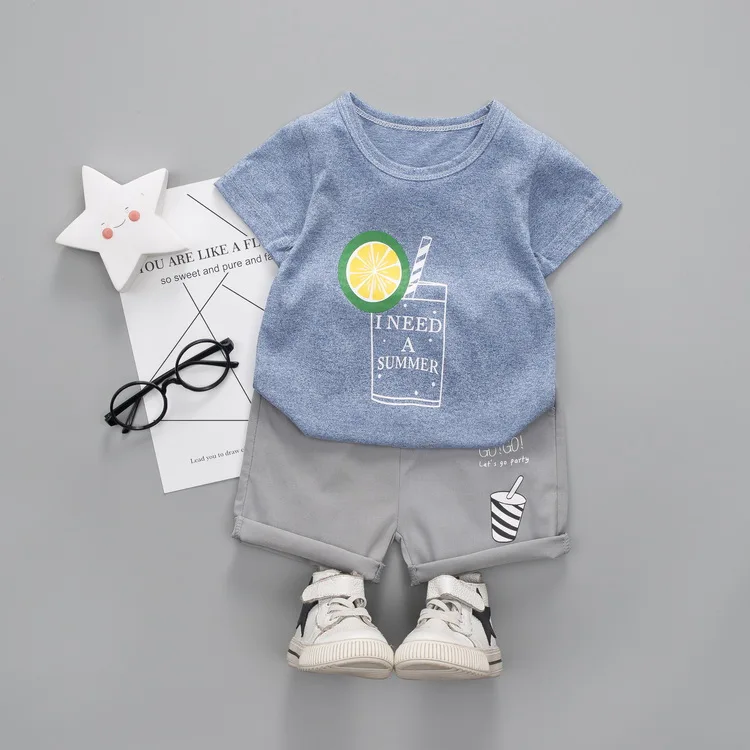 

Summer Baby Boys Clothes Set 2019 Brand 100% Cotton 2pcs Children Clothing Suit Bebe Kids Short Sleeve Clothes Set Baby Boys