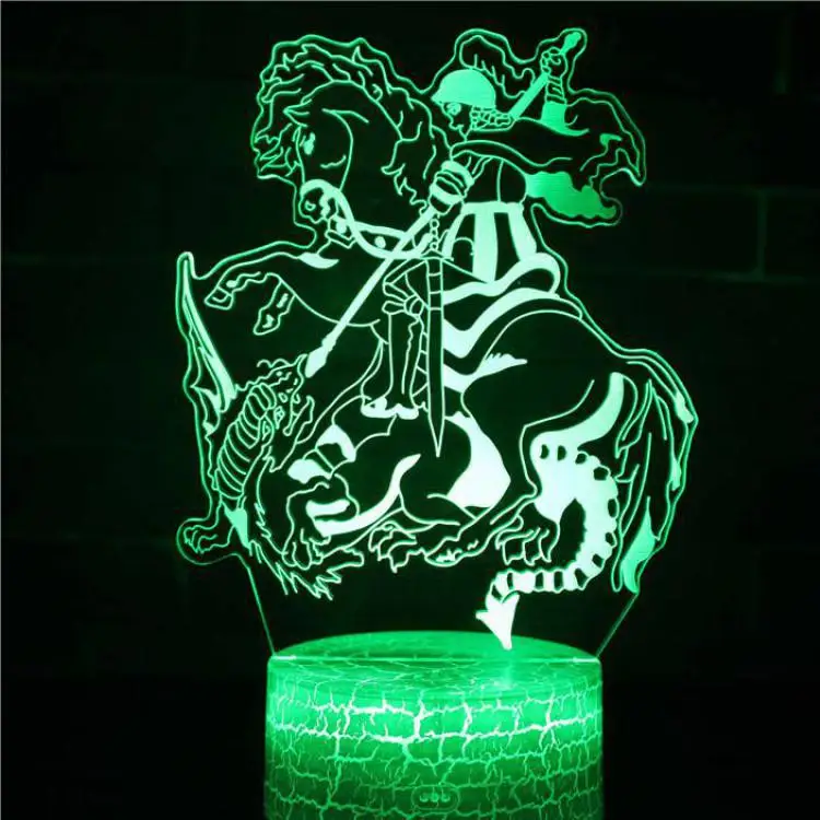 Китайский кунг-фу 3d настольные лампы для гостиной прикроватная декоративная лампа для детской спальни освещение настольная 3d лампа - Цвет абажура: 7 color change