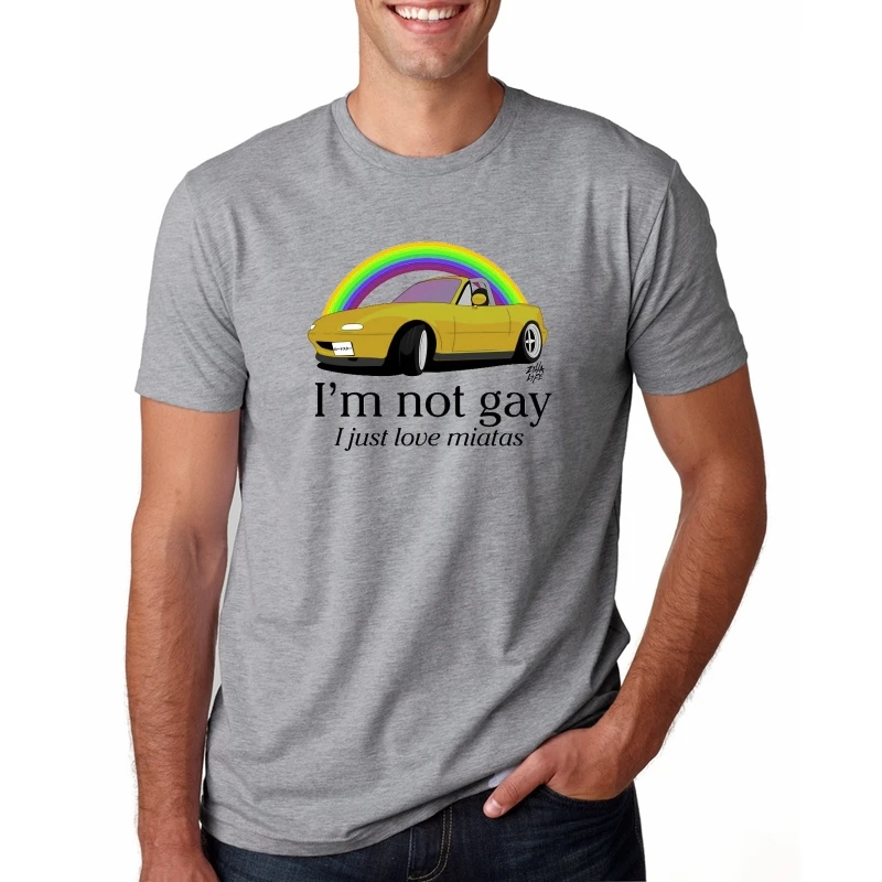 I'm not gay I just love my Miata, мужские летние футболки, повседневные топы с короткими рукавами, хлопок, футболка для мальчиков