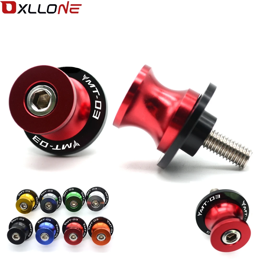 

CNC Aluminum Motorcycle Accessories Swingarm Spools Slider 6mm Swing arm Stand Screws With LOGO For YAMAHA MT03 MT-03 MT 03